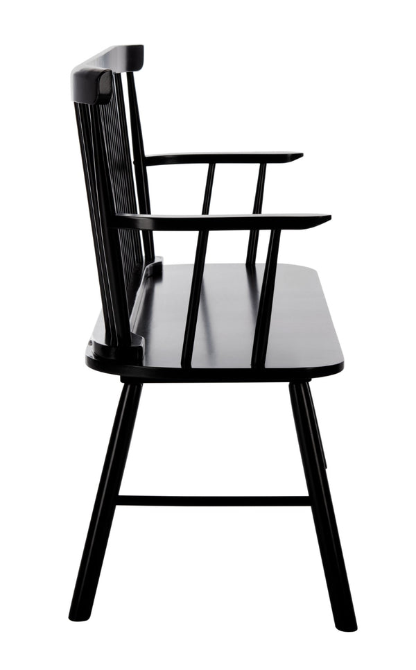 Safavieh Addison Spindleback Settee - Classic Charm For Entryways & Living Spaces With Timeless Style Black AMH8513A