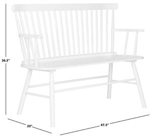 Safavieh Addison Spindleback Settee - Classic Charm For Entryways & Living Spaces With Timeless Style White AMH8513B