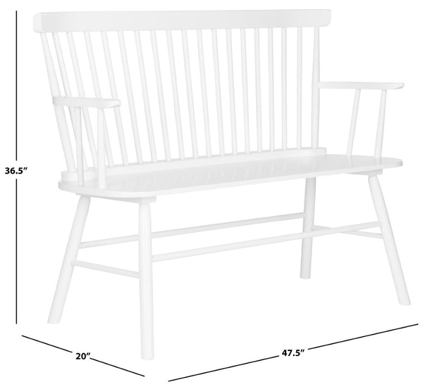 Safavieh Addison Spindleback Settee - Classic Charm For Entryways & Living Spaces With Timeless Style White AMH8513B
