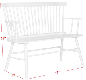 Safavieh Addison Spindleback Settee - Classic Charm For Entryways & Living Spaces With Timeless Style White AMH8513B