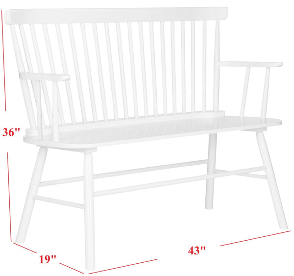 Safavieh Addison Spindleback Settee - Classic Charm For Entryways & Living Spaces With Timeless Style White AMH8513B