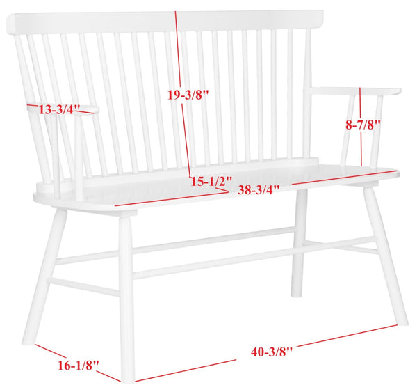 Safavieh Addison Spindleback Settee - Classic Charm For Entryways & Living Spaces With Timeless Style White AMH8513B