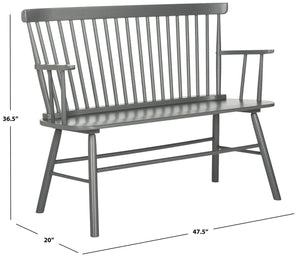 Safavieh Addison Spindleback Settee - Classic Charm For Entryways & Living Spaces With Timeless Style Grey AMH8513C