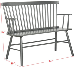 Safavieh Addison Spindleback Settee - Classic Charm For Entryways & Living Spaces With Timeless Style Grey AMH8513C