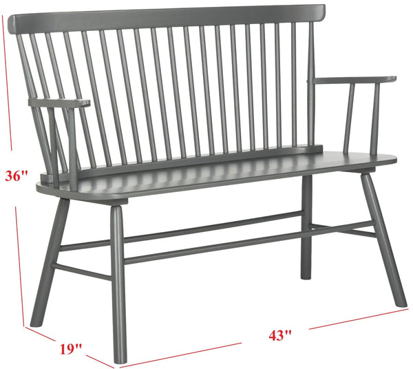 Safavieh Addison Spindleback Settee - Classic Charm For Entryways & Living Spaces With Timeless Style Grey AMH8513C