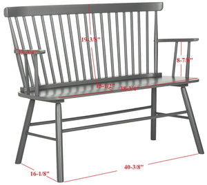 Safavieh Addison Spindleback Settee - Classic Charm For Entryways & Living Spaces With Timeless Style Grey AMH8513C
