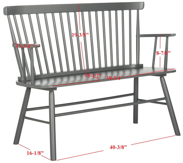 Safavieh Addison Spindleback Settee - Classic Charm For Entryways & Living Spaces With Timeless Style Grey AMH8513C