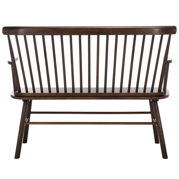 Safavieh Addison Spindleback Settee AMH8513E Dark Walnut