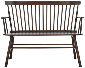 Safavieh Addison Spindleback Settee AMH8513E Dark Walnut
