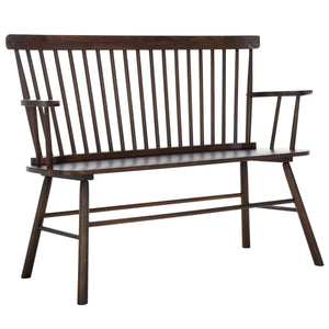 Safavieh Addison Spindleback Settee AMH8513E Dark Walnut