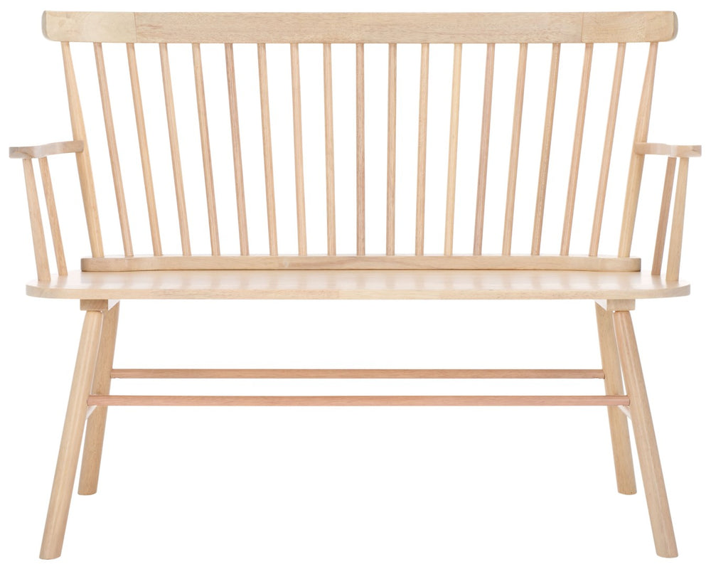 Safavieh Addison Spindleback Settee - Classic Charm For Entryways & Living Spaces With Timeless Style White Wash AMH8513F