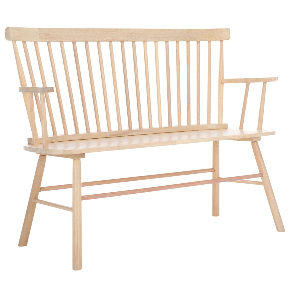 Safavieh Addison Spindleback Settee - Classic Charm For Entryways & Living Spaces With Timeless Style White Wash AMH8513F