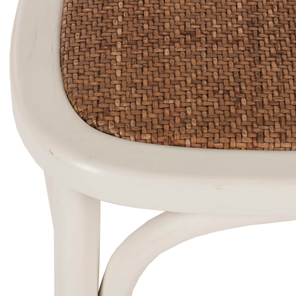 Safavieh FRANKLIN X Back Side Chairs - Timeless Bistro Elegance for Modern Dining Spaces, Set of Two Antique White AMH9500A-SET2