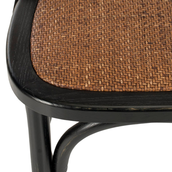 Safavieh FRANKLIN X Back Side Chairs - Timeless Bistro Elegance for Modern Dining Spaces, Set of Two Antique Black AMH9500B-SET2