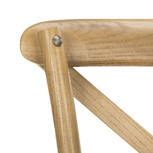 Safavieh FRANKLIN X Back Side Chairs - Timeless Bistro Elegance for Modern Dining Spaces, Set of Two Oak AMH9500C-SET2