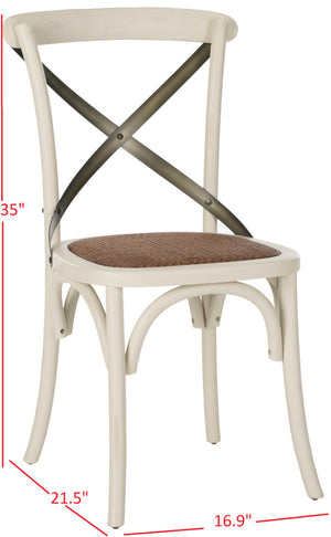 Safavieh ELEANOR Bentwood-Inspired Side Chair - Vintage European Charm for Stylish Dining Spaces and Bistros Antique White AMH9501A-SET2