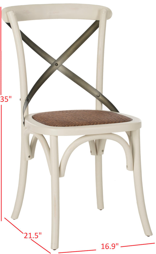 Safavieh ELEANOR Bentwood-Inspired Side Chair - Vintage European Charm for Stylish Dining Spaces and Bistros Antique White AMH9501A-SET2