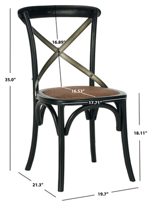 Safavieh ELEANOR Bentwood-Inspired Side Chair - Vintage European Charm for Stylish Dining Spaces and Bistros Black AMH9501B-SET2