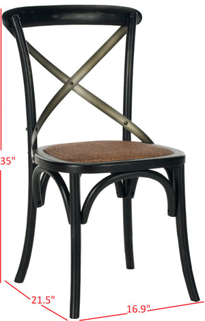 Safavieh ELEANOR Bentwood-Inspired Side Chair - Vintage European Charm for Stylish Dining Spaces and Bistros Black AMH9501B-SET2