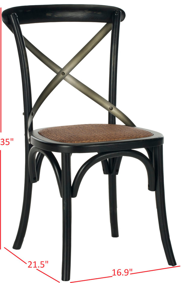 Safavieh ELEANOR Bentwood-Inspired Side Chair - Vintage European Charm for Stylish Dining Spaces and Bistros Black AMH9501B-SET2