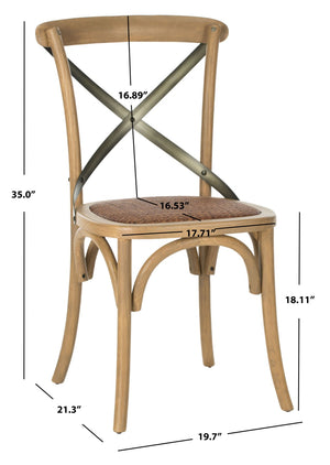 Safavieh ELEANOR Bentwood-Inspired Side Chair - Vintage European Charm for Stylish Dining Spaces and Bistros Oak AMH9501C-SET2