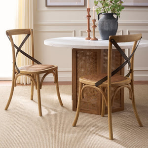 Safavieh ELEANOR Bentwood-Inspired Side Chair - Vintage European Charm for Stylish Dining Spaces and Bistros Oak AMH9501C-SET2