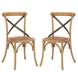Safavieh ELEANOR Bentwood-Inspired Side Chair - Vintage European Charm for Stylish Dining Spaces and Bistros Oak AMH9501C-SET2