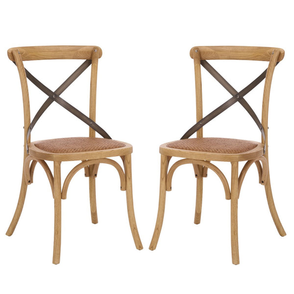 Safavieh ELEANOR Bentwood-Inspired Side Chair - Vintage European Charm for Stylish Dining Spaces and Bistros Oak AMH9501C-SET2