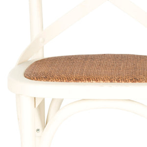 Safavieh Franklin Counter Stool - Timeless X-Back Design, Distressed Finish, Perfect For Kitchen Or Dining Spaces Antique White AMH9504A