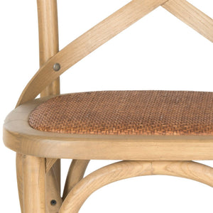 Safavieh Franklin Counter Stool - Timeless X-Back Design, Distressed Finish, Perfect For Kitchen Or Dining Spaces Weathered Oak AMH9504C