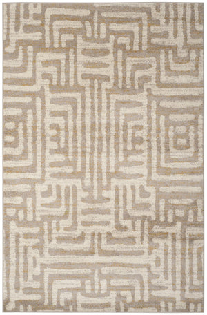 Safavieh Amsterdam Bohemian Area Rug With Geometric Design – Durable Comfort For Modern Living Spaces Ivory ,Mauve Polypropylene Pile Ams106a-5r