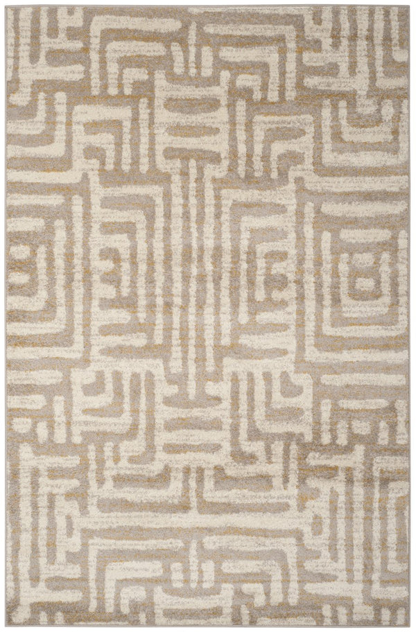 Safavieh Amsterdam Bohemian Area Rug With Geometric Design – Durable Comfort For Modern Living Spaces Ivory ,Mauve Polypropylene Pile Ams106a-5r