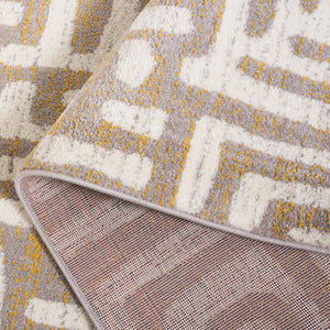 Safavieh Amsterdam Bohemian Area Rug With Geometric Design – Durable Comfort For Modern Living Spaces Ivory ,Mauve Polypropylene Pile Ams106a-5r