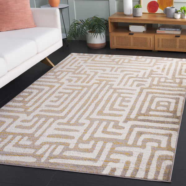 Safavieh Amsterdam Bohemian Area Rug With Geometric Design – Durable Comfort For Modern Living Spaces Ivory ,Mauve Polypropylene Pile Ams106a-5r