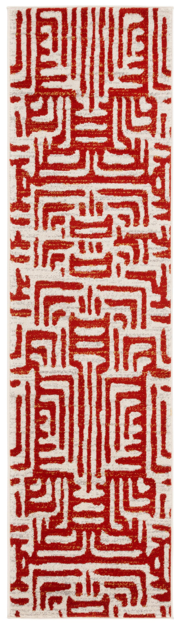Safavieh Amsterdam Bohemian Area Rug With Geometric Design – Durable Comfort For Modern Living Spaces Ivory ,Terracotta Polypropylene Pile Ams106b-5sq