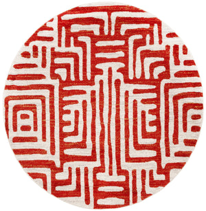 Safavieh Amsterdam Bohemian Area Rug With Geometric Design – Durable Comfort For Modern Living Spaces Ivory ,Terracotta Polypropylene Pile Ams106b-5sq