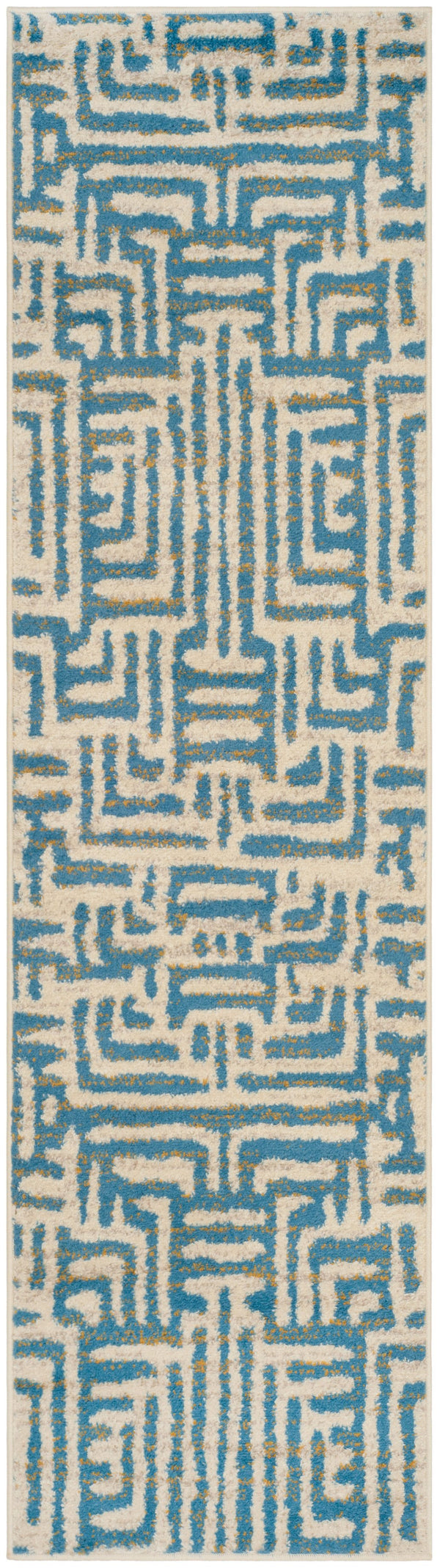 Safavieh Amsterdam Bohemian Area Rug With Geometric Design – Durable Comfort For Modern Living Spaces Ivory ,Light Blue Polypropylene Pile Ams106c-5sq