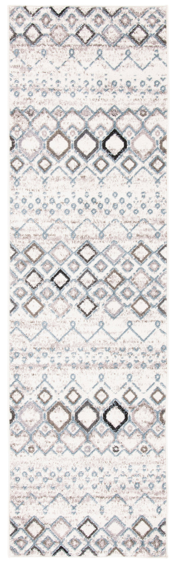 Safavieh Amsterdam Ivory Grey Round Rug 4Ft – Bohemian Minimalist Power-Loomed Turkey, Low Pile, Durable Blend AMS108A-4R
