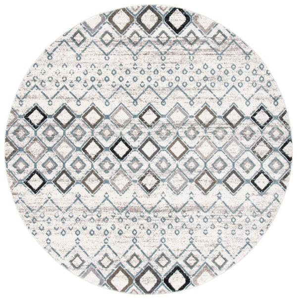 Safavieh Amsterdam Area Rug - Elegant Power-loomed Design With Bohemian Charm For Effortless Home Style Ivory ,Grey Polypropylene Pile Ams108a-4sq