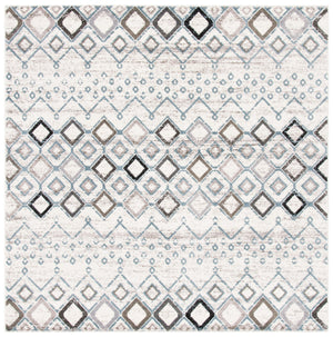 Safavieh Amsterdam Area Rug - Elegant Power-loomed Design With Bohemian Charm For Effortless Home Style Ivory ,Grey Polypropylene Pile Ams108a-4sq