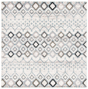 Safavieh Amsterdam Ivory Grey Round Rug 4Ft – Bohemian Minimalist Power-Loomed Turkey, Low Pile, Durable Blend AMS108A-4R
