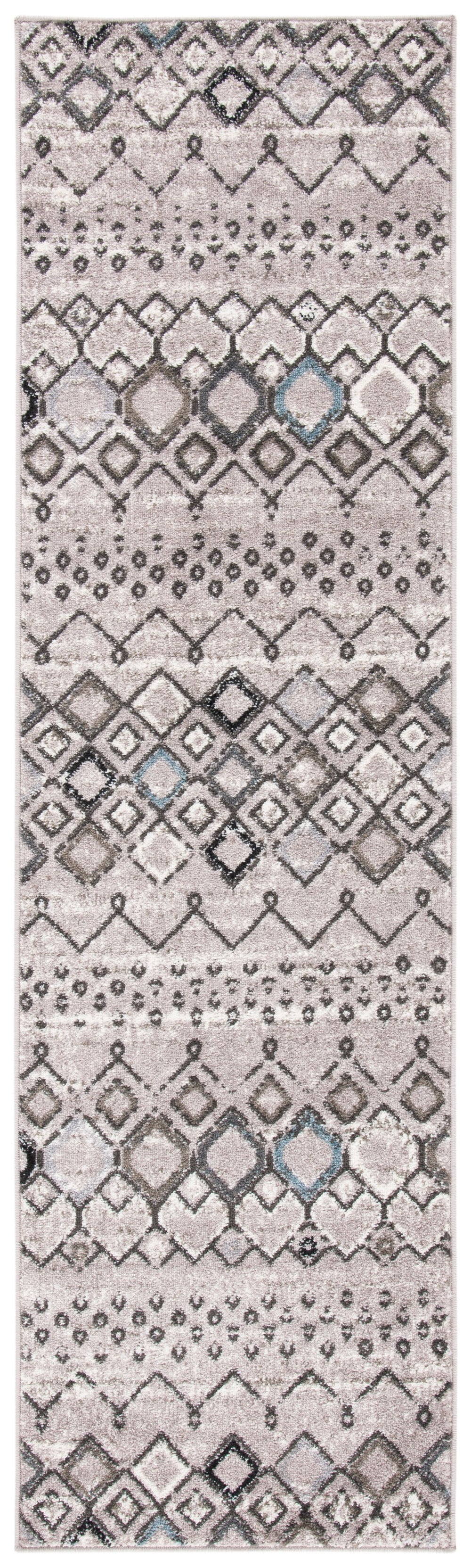 Safavieh Amsterdam Area Rug - Elegant Power-loomed Design With Bohemian Charm For Effortless Home Style Light Grey ,Brown Polypropylene Pile Ams108f-4sq