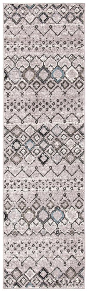 Safavieh Amsterdam Round 4' Area Rug Light Grey Brown — Low-Profile Power-Loomed Boho Rug, Durable Turkish Craftsmanship AMS108F-4R