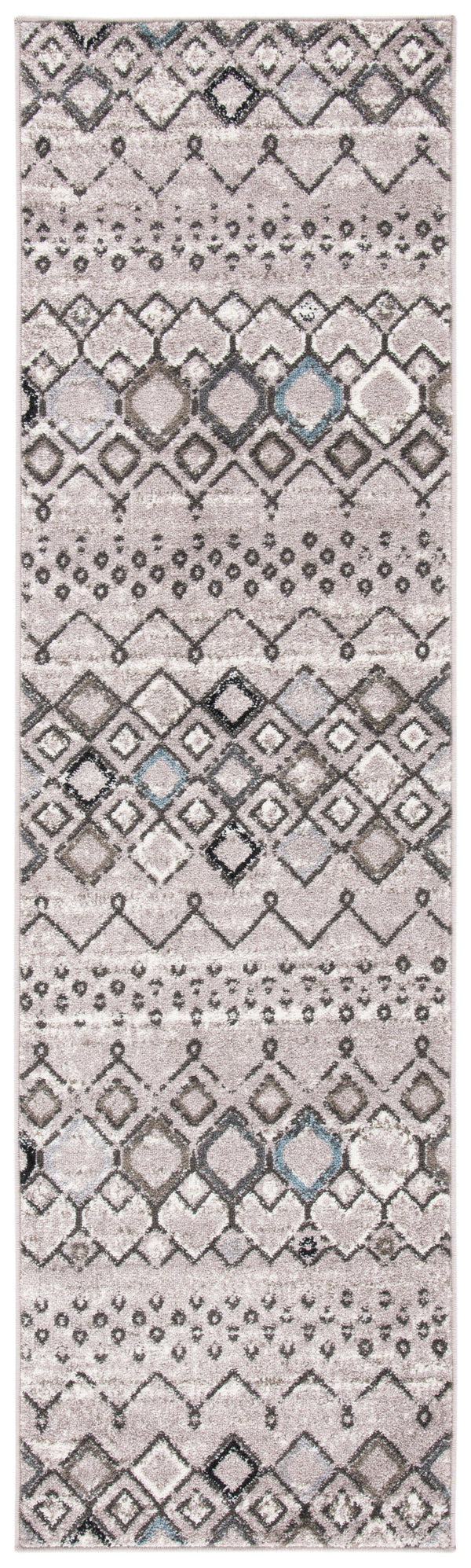 Safavieh Amsterdam Round 4' Area Rug Light Grey Brown — Low-Profile Power-Loomed Boho Rug, Durable Turkish Craftsmanship AMS108F-4R