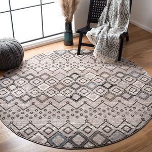 Safavieh Amsterdam Area Rug - Elegant Power-loomed Design With Bohemian Charm For Effortless Home Style Light Grey ,Brown Polypropylene Pile Ams108f-4sq