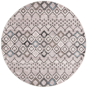 Safavieh Amsterdam Area Rug - Elegant Power-loomed Design With Bohemian Charm For Effortless Home Style Light Grey ,Brown Polypropylene Pile Ams108f-4sq