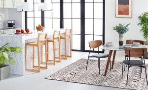 Safavieh Amsterdam Round 4' Area Rug Light Grey Brown — Low-Profile Power-Loomed Boho Rug, Durable Turkish Craftsmanship AMS108F-4R