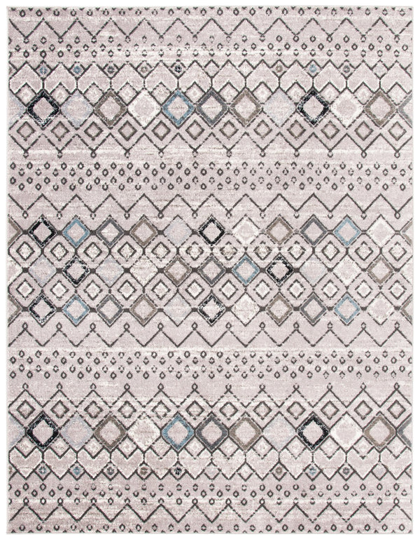 Safavieh Amsterdam Area Rug - Elegant Power-loomed Design With Bohemian Charm For Effortless Home Style Light Grey ,Brown Polypropylene Pile Ams108f-4sq