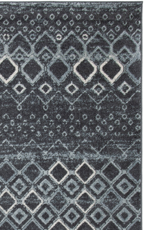 Safavieh Amsterdam Round Bohemian Area Rug In Dark & Light Grey — Power-Loomed Turkey, Soft Durable Texture 8'-0" x 8'-0" AMS108J-8R