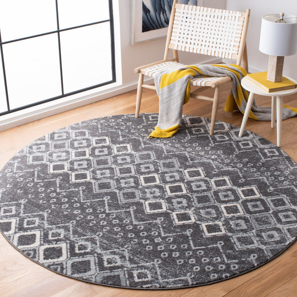 Safavieh Amsterdam Area Rug - Elegant Power-loomed Design With Bohemian Charm For Effortless Home Style Dark Grey ,Light Grey Polypropylene Pile Ams108j-10